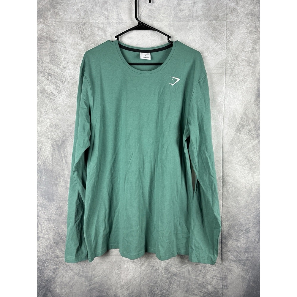 Gymshark Mens XL Long Sleeve Athletic Performance T Shirt Top Green